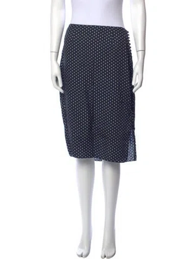 Pre-owned Doen Silk Midi Length Skirt In Blue
