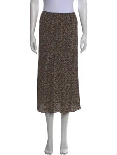 Pre-owned Doen Silk Midi Length Skirt In Multi