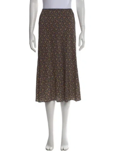 Pre-owned Doen Silk Midi Length Skirt In Multi
