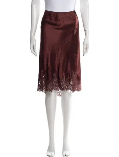 Pre-owned Doen Silk Midi Length Skirt W/ Tags In Brown