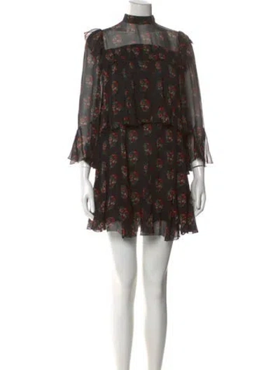 Pre-owned Doen Silk Mini Dress In Black