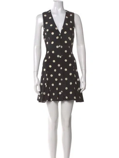 Pre-owned Doen Silk Mini Dress In Black