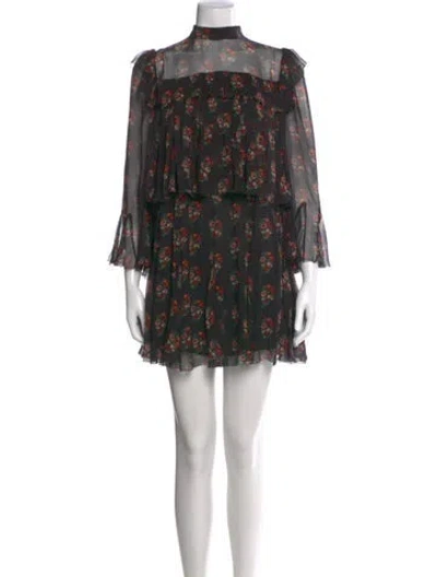 Pre-owned Doen Silk Mini Dress In Black