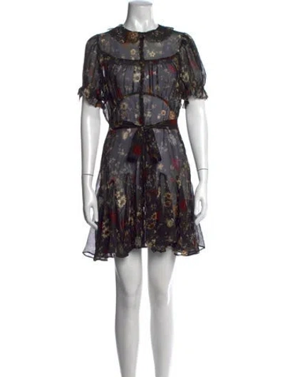 Pre-owned Doen Silk Mini Dress In Black