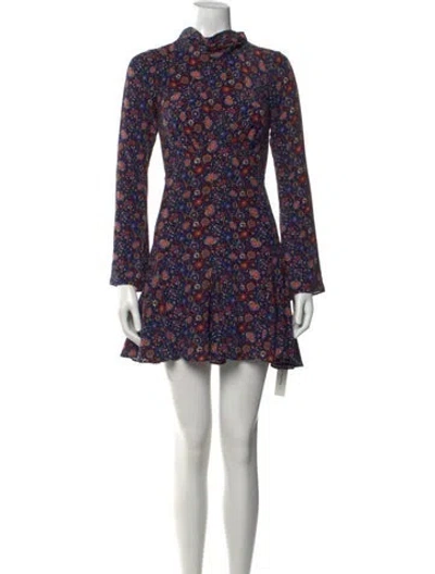 Pre-owned Doen Silk Mini Dress In Blue
