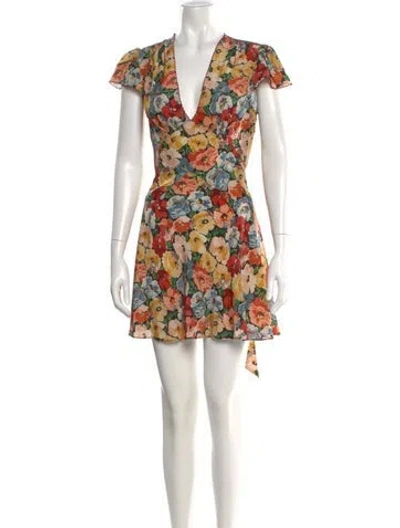 Pre-owned Doen Silk Mini Dress In Blue