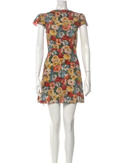 Pre-owned Doen Silk Mini Dress In Blue