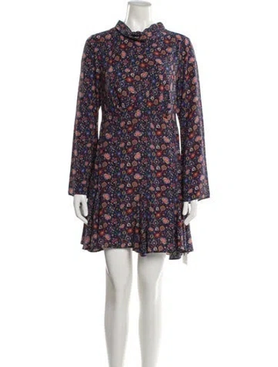 Pre-owned Doen Silk Mini Dress In Blue