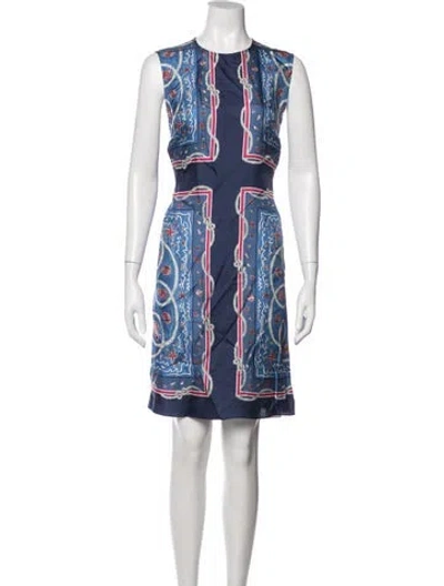 Pre-owned Doen Silk Mini Dress In Blue