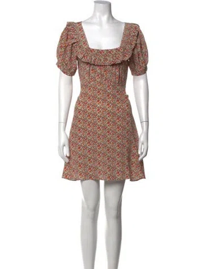 Pre-owned Doen Silk Mini Dress In Burgundy