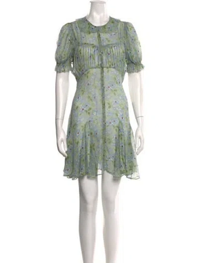 Pre-owned Doen Silk Mini Dress In Green