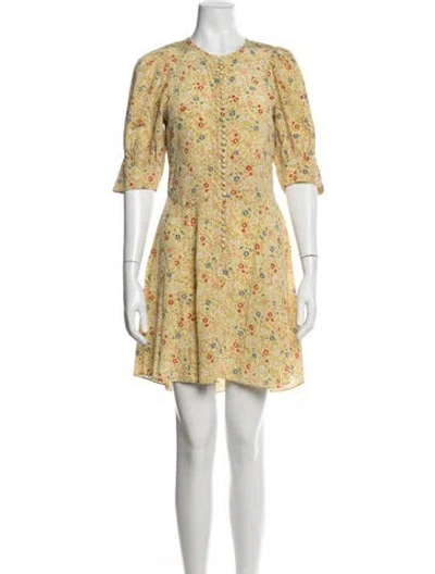 Pre-owned Doen Silk Mini Dress In Multi