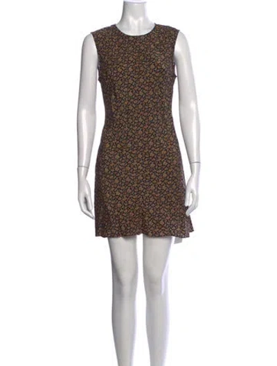 Pre-owned Doen Silk Mini Dress In Multicolor
