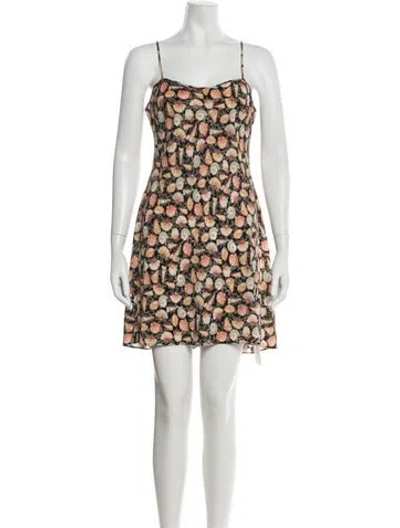 Pre-owned Doen Silk Mini Dress In Multicolor