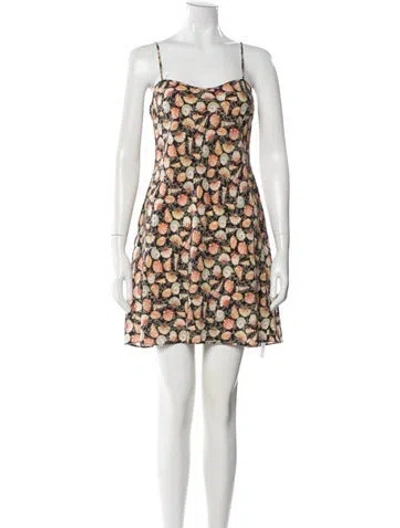 Pre-owned Doen Silk Mini Dress In Neutral