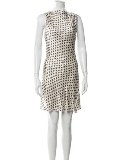 Pre-owned Doen Silk Mini Dress In Neutral