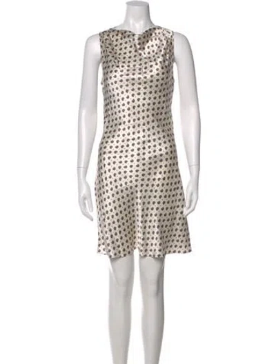 Pre-owned Doen Silk Mini Dress In Neutral