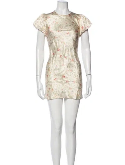 Pre-owned Doen Silk Mini Dress In Neutrals