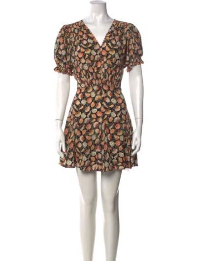 Pre-owned Doen Silk Mini Dress In Orange