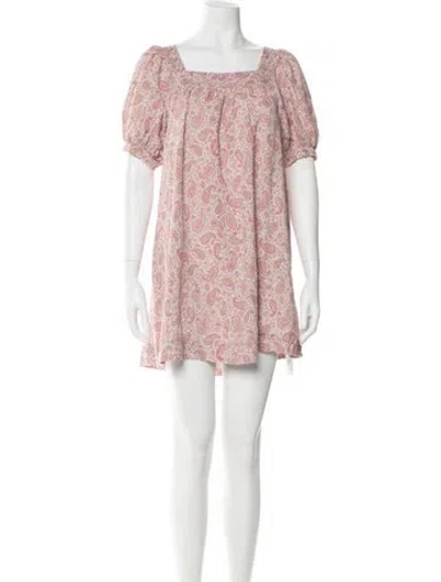 Pre-owned Doen Silk Mini Dress In Pink