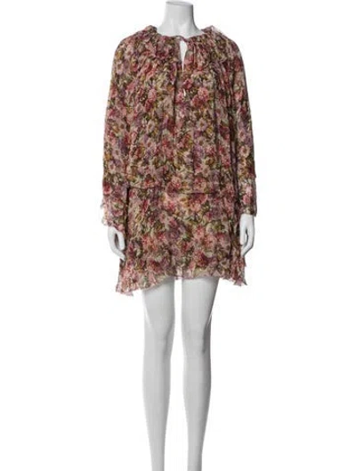 Pre-owned Doen Silk Mini Dress In Pink