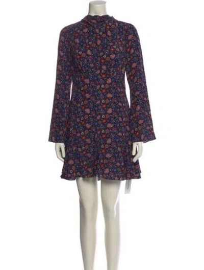 Pre-owned Doen Silk Mini Dress W/ Tags In Blue