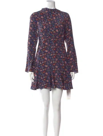 Pre-owned Doen Silk Mini Dress W/ Tags In Blue
