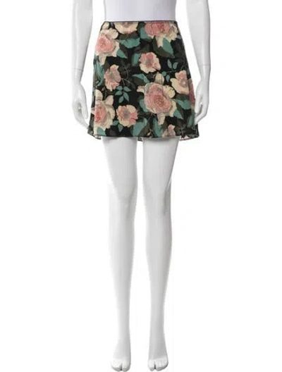 Pre-owned Doen Silk Mini Skirt In Blue