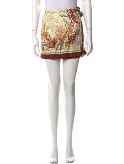 Pre-owned Doen Silk Mini Skirt In Blue