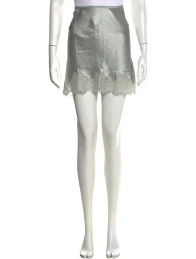 Pre-owned Doen Silk Mini Skirt In Grey