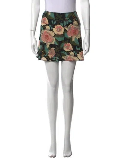 Pre-owned Doen Silk Mini Skirt In Neutrals