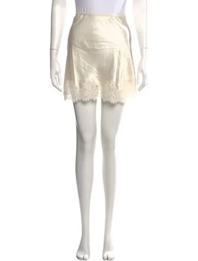 Pre-owned Doen Silk Mini Skirt In Yellow