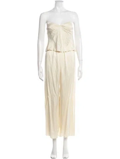 Pre-owned Doen Silk Pant Set In Neutrals