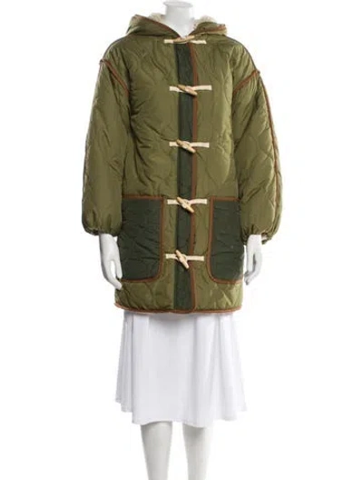 Pre-owned Doen Silk Parka In Green