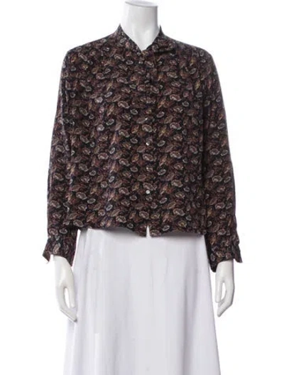 Pre-owned Doen Silk Printed Blouse In Multicolor