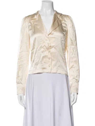 Pre-owned Doen Silk V-neck Blouse In Pink