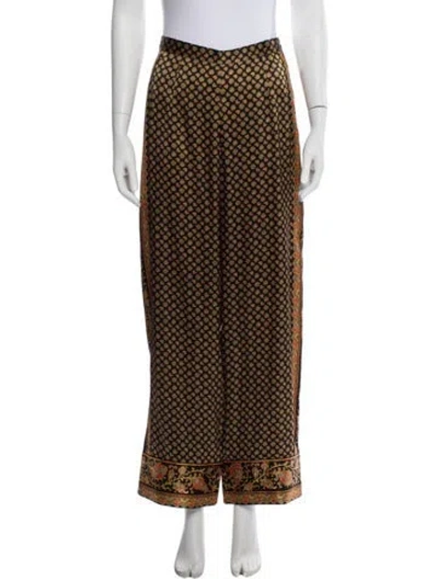 Pre-owned Doen Silk Wide Leg Pants In Multi