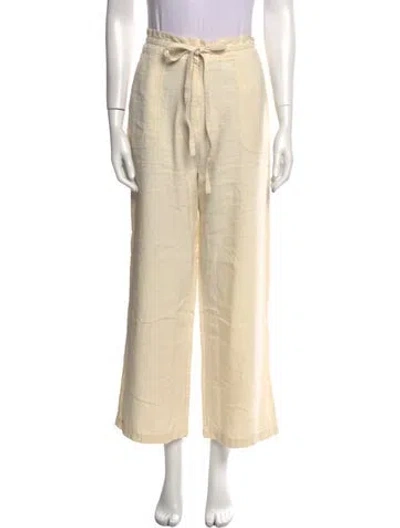 Pre-owned Doen Silk Wide Leg Pants In Neutral
