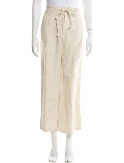 Pre-owned Doen Silk Wide Leg Pants In Neutral