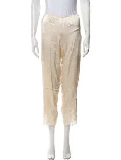 Pre-owned Doen Silk Wide Leg Pants In Neutral