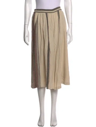 Pre-owned Doen Silk Wide Leg Pants In Neutral