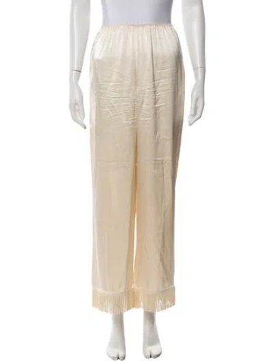 Pre-owned Doen Silk Wide Leg Pants In Neutrals