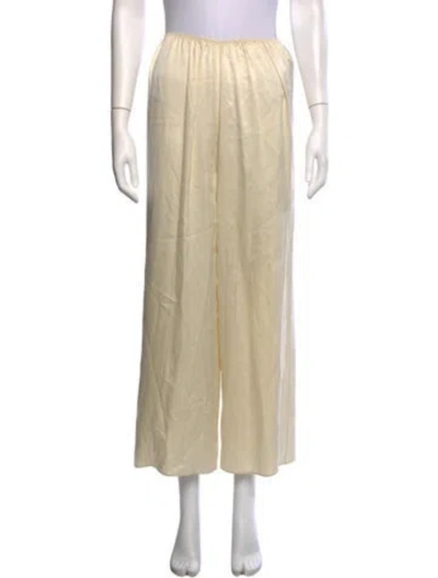 Pre-owned Doen Silk Wide Leg Pants In Neutrals