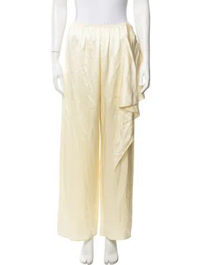 Pre-owned Doen Silk Wide Leg Pants In Neutrals