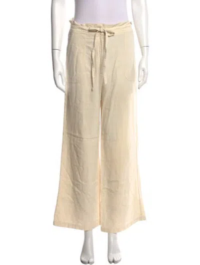 Pre-owned Doen Silk Wide Leg Pants In Neutrals