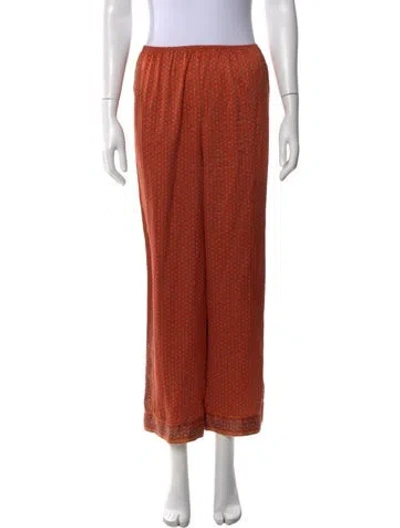 Pre-owned Doen Silk Wide Leg Pants In Orange
