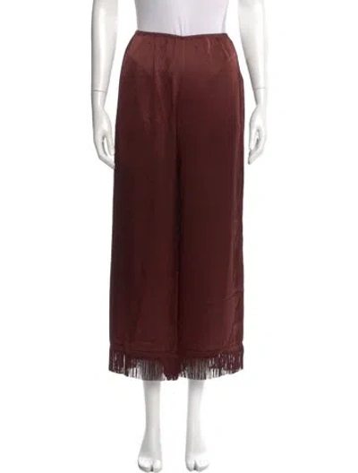 Pre-owned Doen Silk Wide Leg Pants In Purple