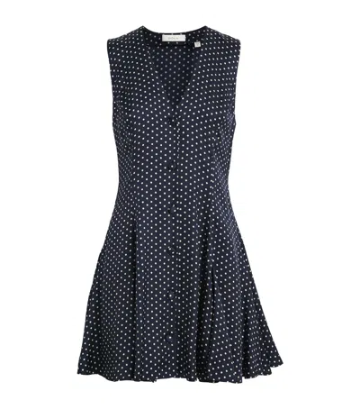 Doen Dôen Silk-blend Aubrey Mini Dress In Navy