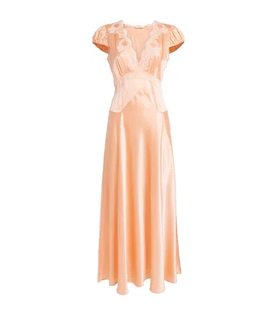 Doen Dôen Silk-lace Coraline Midi Dress In Pink