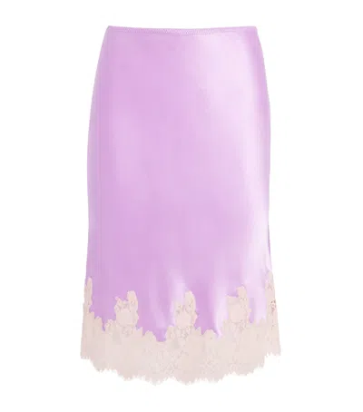 Doen Dôen Silk-lace Elowette Midi Skirt In Pink
